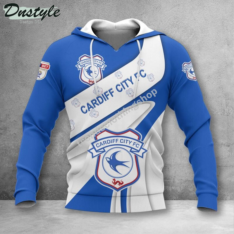 Cardiff City F.C 3d all over printed hoodie tshirt