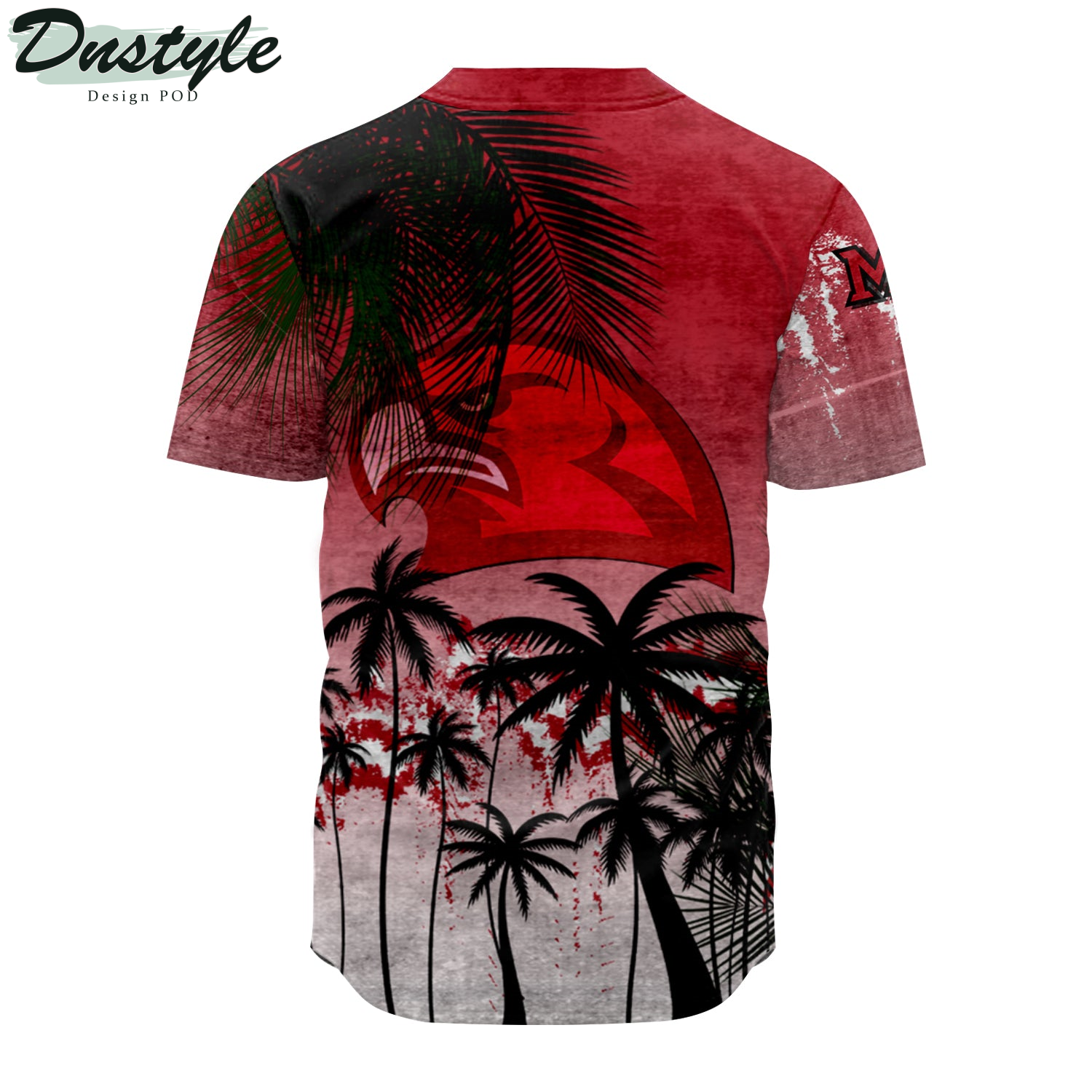 Miami RedHawks Coconut Tree Tropical Grunge Baseball Jersey