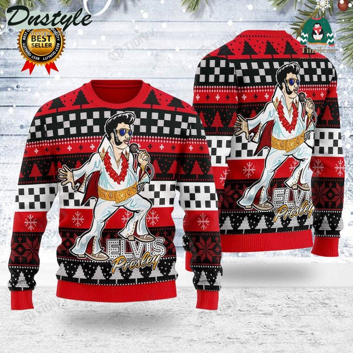 Elvis Fresleylong Live The King Elvis 2022 Ugly Christmas Sweater