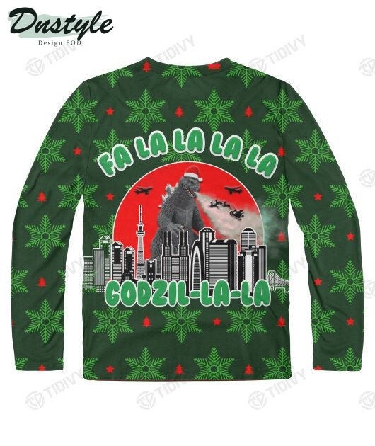 Godzilla Fa La La La La Ugly Christmas Sweater