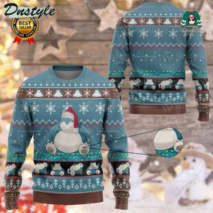 Pokemon Snorlax Sleeping Funny Snorlax Ugly Christmas Sweater