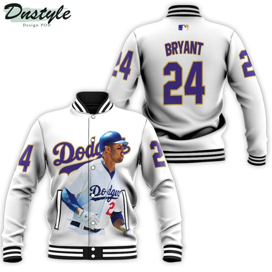 Los Angeles Dodgers Mashed Up Kobe Bryant 24 MLB 2020 White Jersey Baseball Jacket