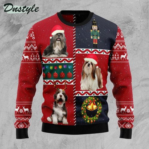 Shih Tzu Vintage Ugly Christmas Sweater