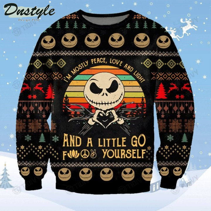 Jack Skellington A Little Go F Yourself Ugly Christmas Sweater