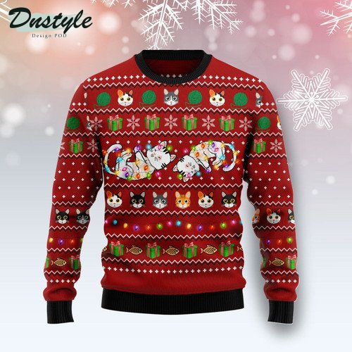 Cat Light Ugly Christmas Sweater