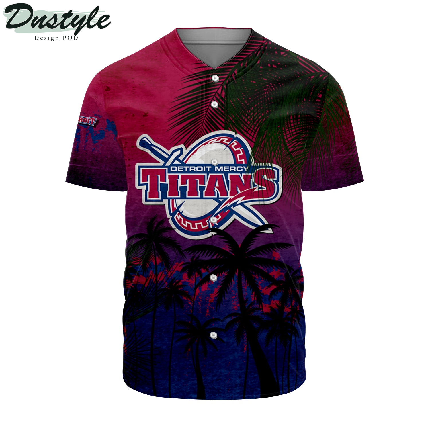 Dixie State Trailblazers Coconut Tree Tropical Grunge Baseball Jersey