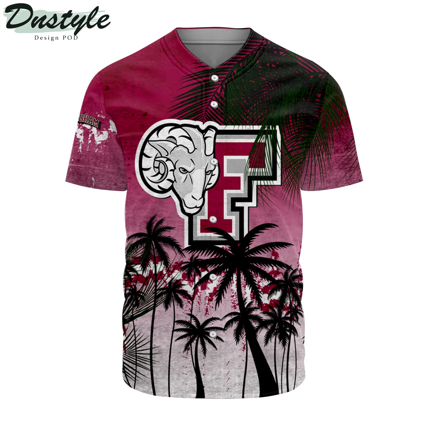 Fresno State Bulldogs Coconut Tree Tropical Grunge Baseball Jersey