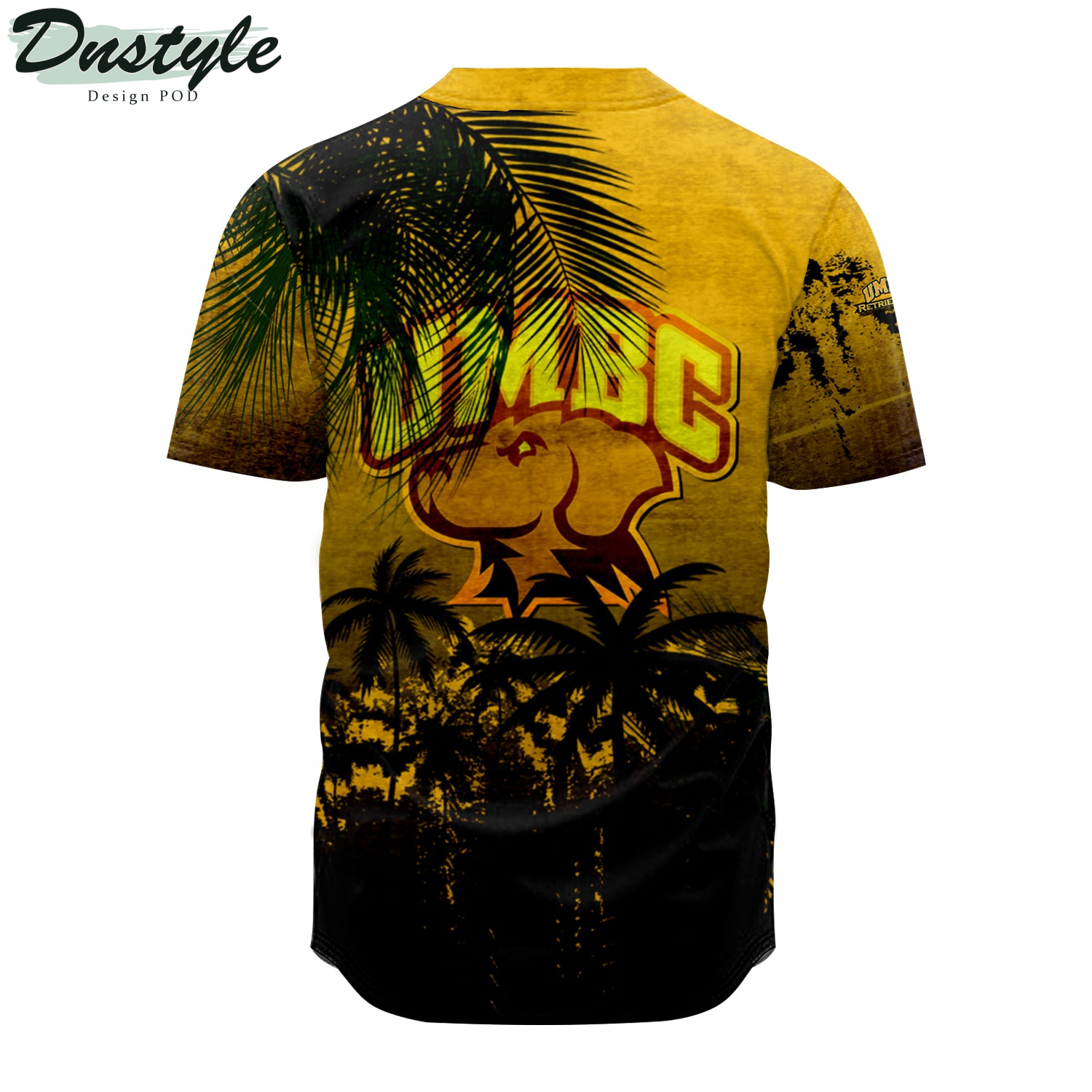 UMBC Retrievers Baseball Jersey Coconut Tree Tropical Grunge