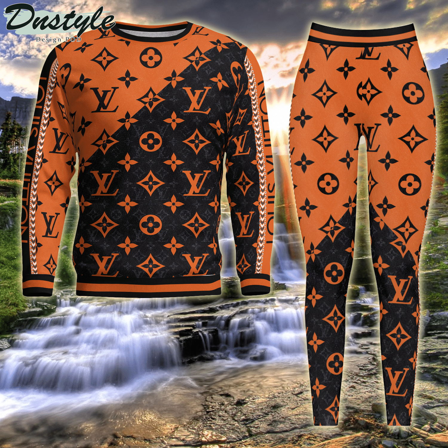 Gucci Orange ugly sweater and legging