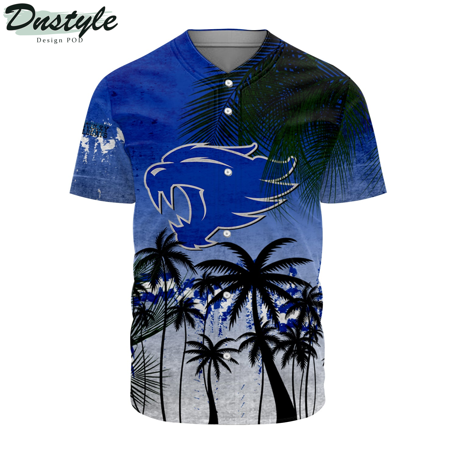 Kentucky Wildcats Coconut Tree Tropical Grunge Baseball Jersey