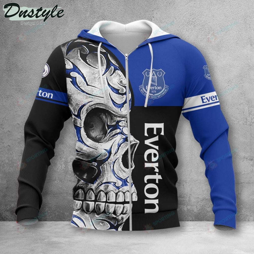 Everton F.C Skull 3d Hoodie Tshirt