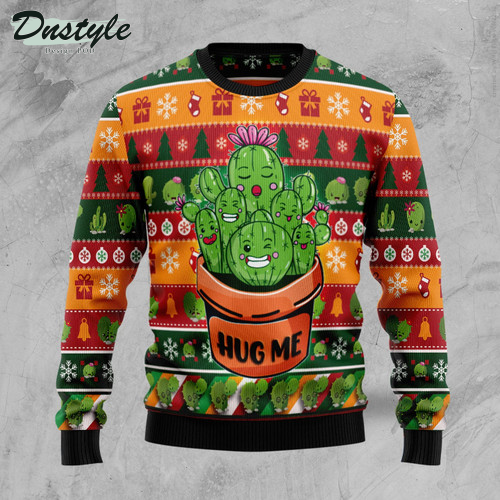 Cactus Hug Me Ugly Christmas Sweater