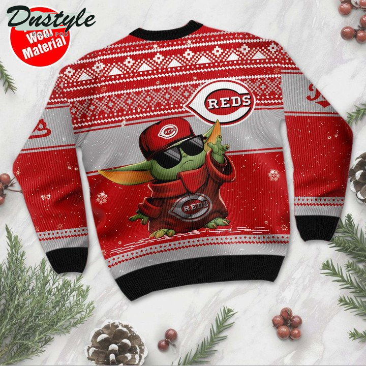 Cincinnati Reds Baby Yoda Ugly Sweater