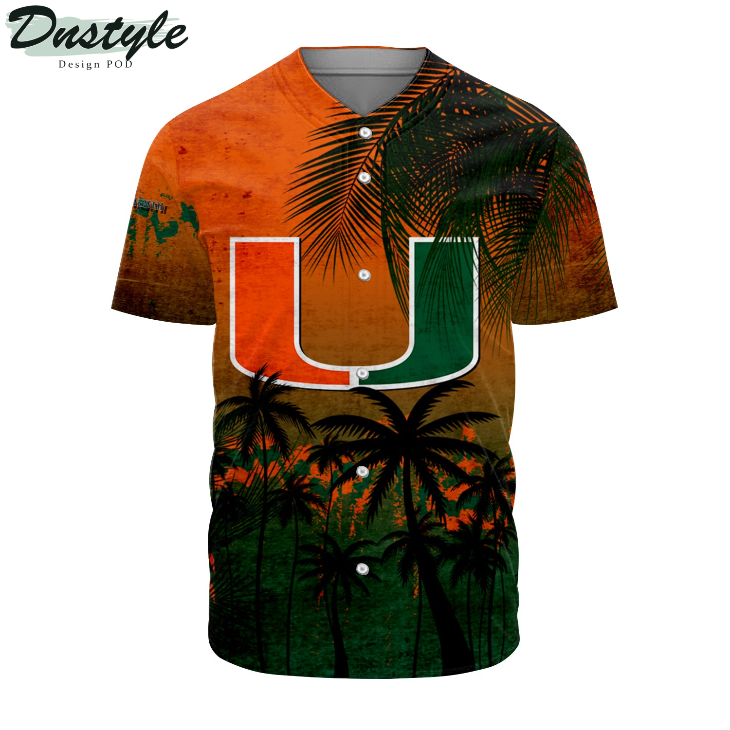 Miami RedHawks Coconut Tree Tropical Grunge Baseball Jersey