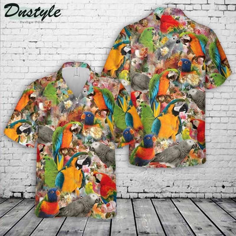 Parrot Floral Hawaiian Shirt