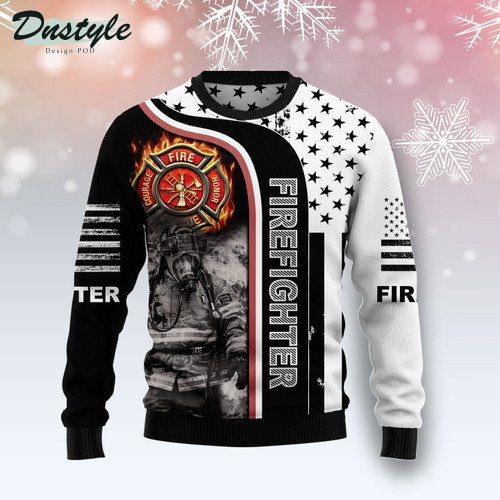 Firefighter Awesome Ugly Christmas Sweater