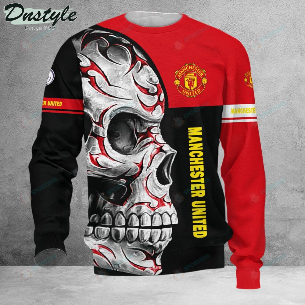 Manchester United Skull 3d Hoodie Tshirt
