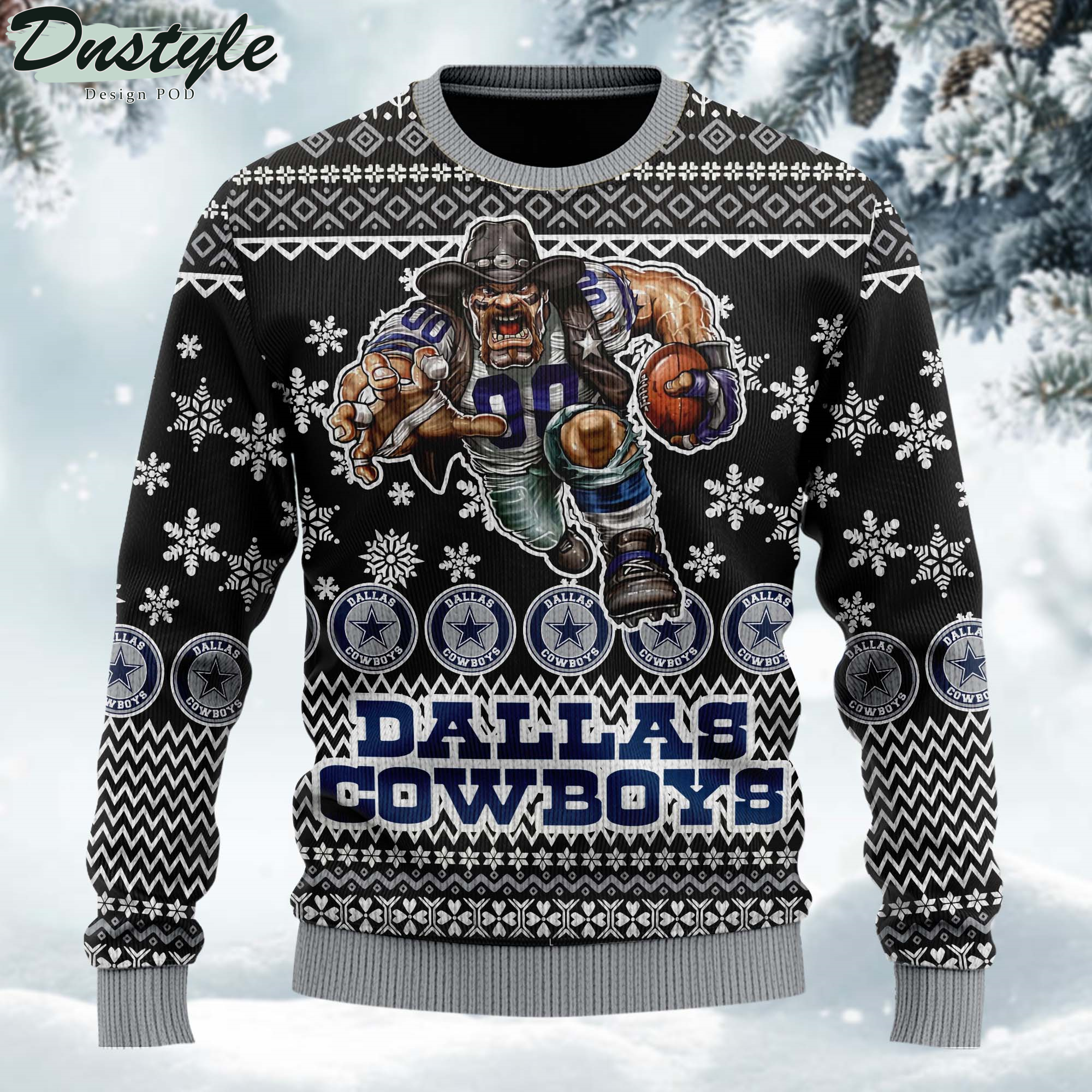 NFL Dallas Cowboys Ugly Wool Custom Name Sweater