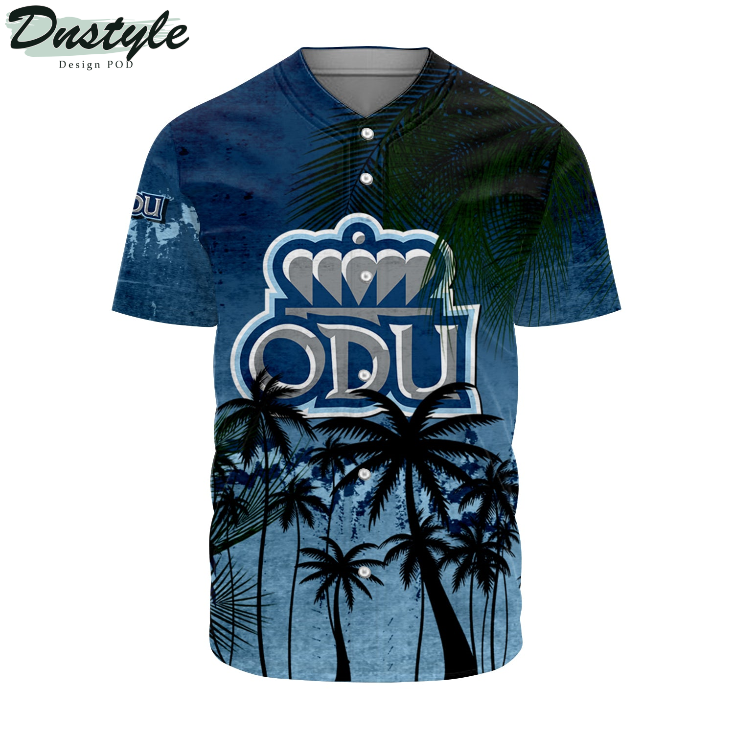 Old Dominion Monarchs Baseball Jersey Coconut Tree Tropical Grunge