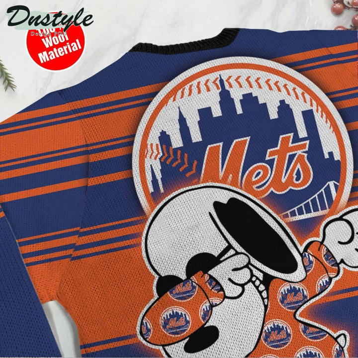 Love New York Mets Snoopy Ugly Sweater