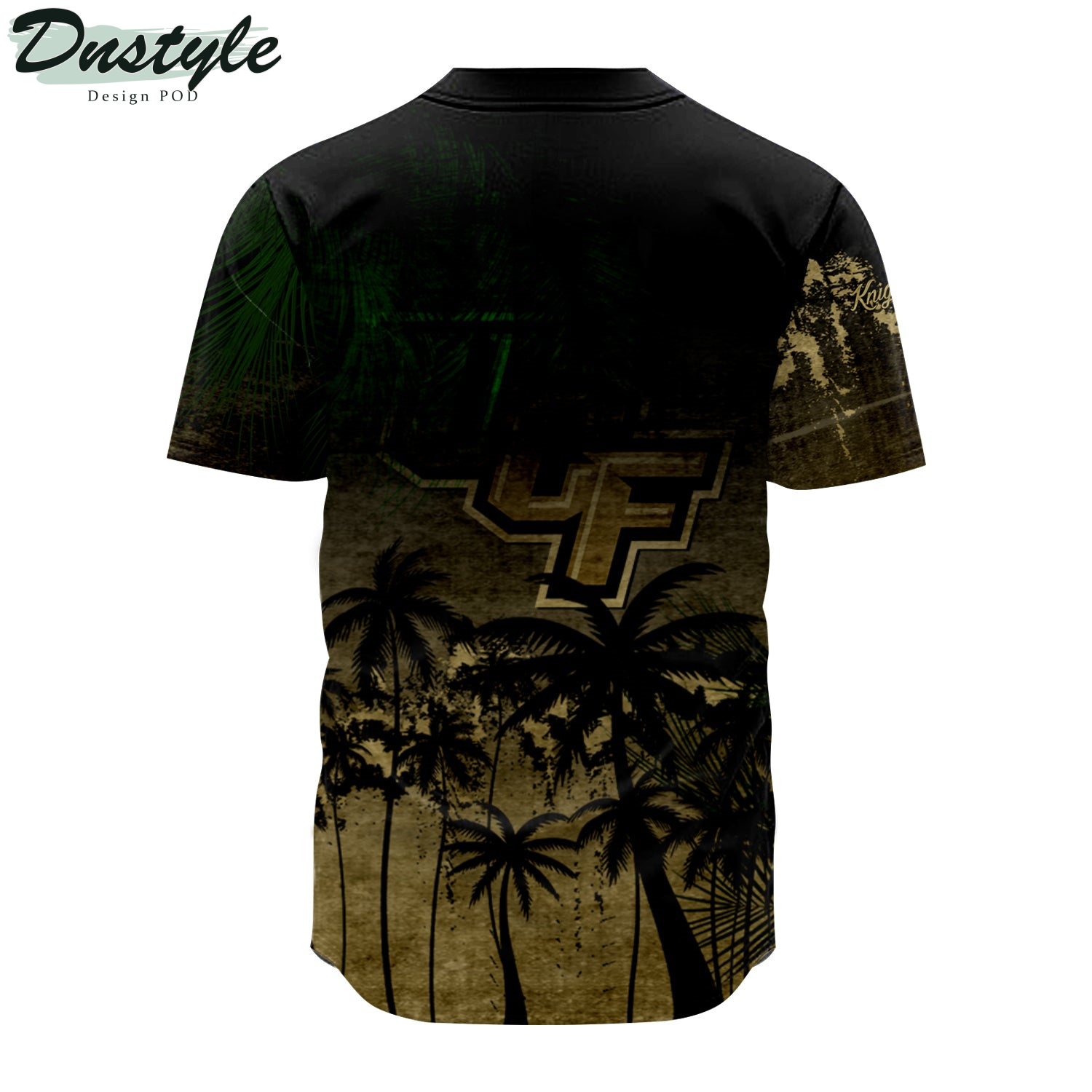 Central Florida Knights Coconut Tree Tropical Grunge Baseball Jersey