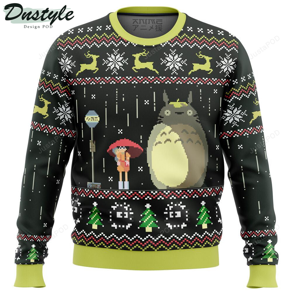 Studio Ghibli Totoro Rain Premium Ugly Christmas Wool Sweater