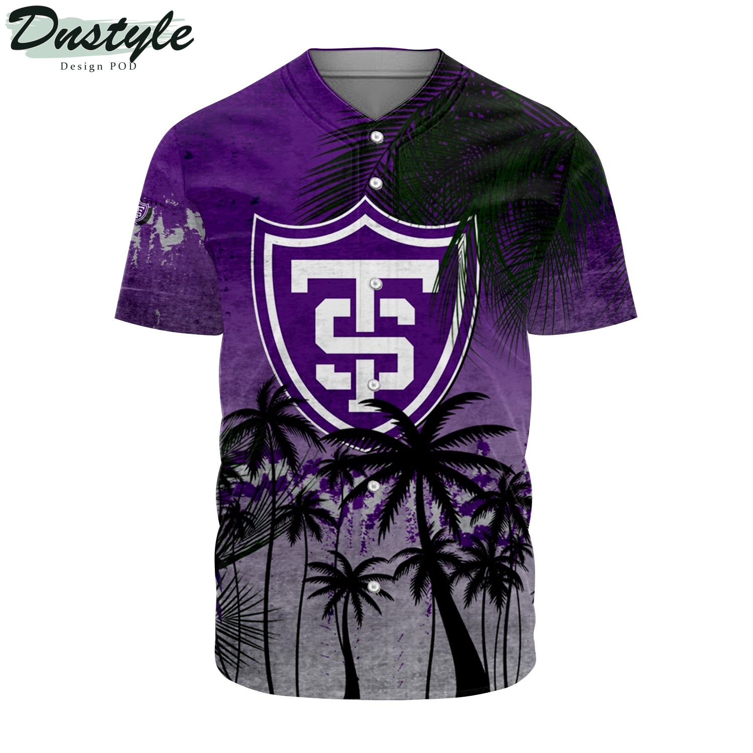 St. Thomas Tommies Baseball Jersey Coconut Tree Tropical Grunge