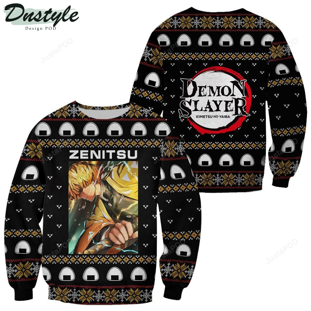 Demon Slayer Zenitsu Agatsuma Ugly Christmas Wool Sweater