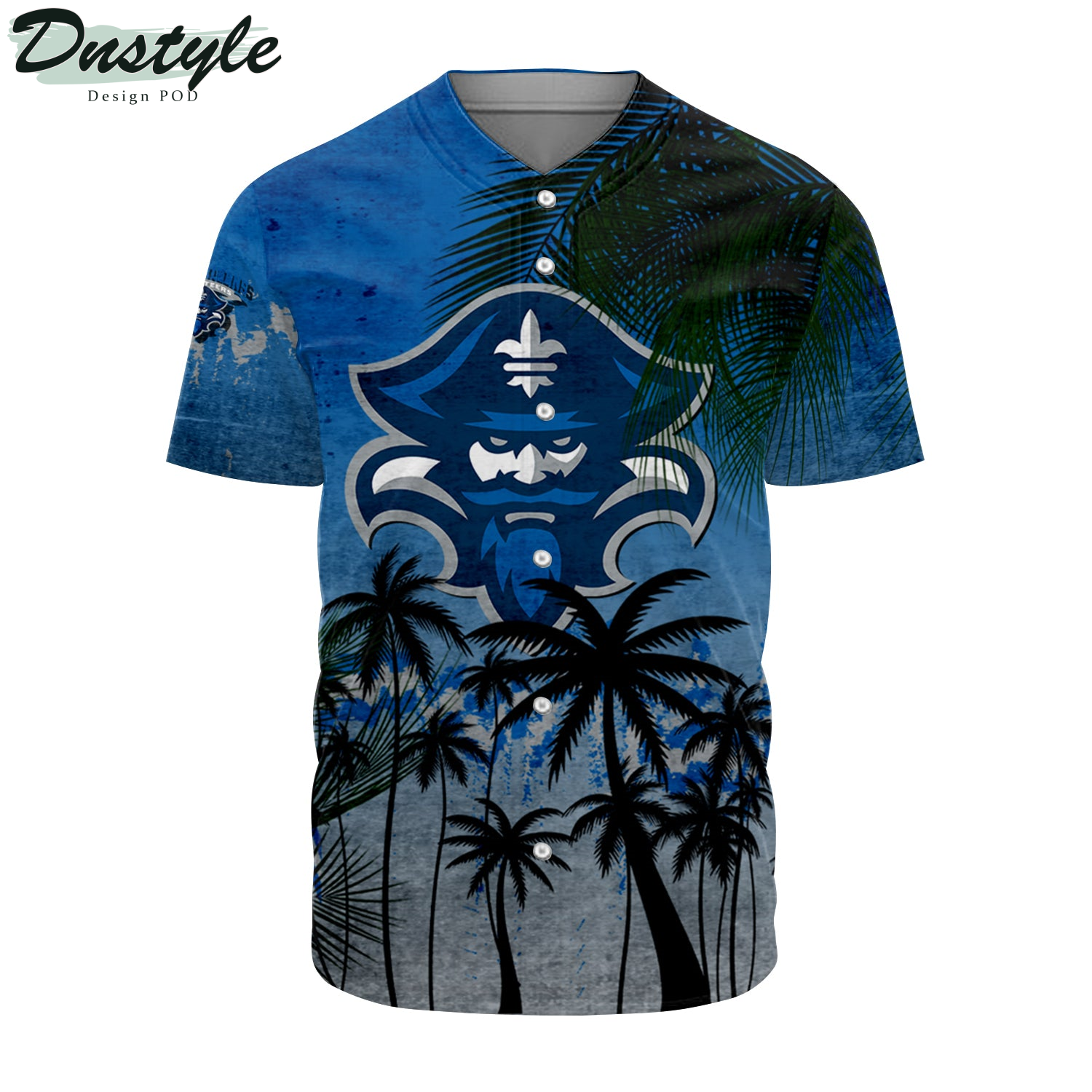 New Orleans Privateers Baseball Jersey Coconut Tree Tropical Grunge