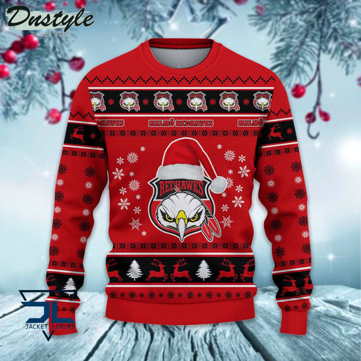Malmo Redhawks santa hat ugly christmas sweater