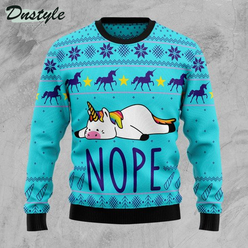 Unicorn Nope Ugly Christmas Sweater