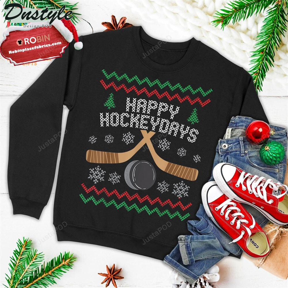 Happy Hockeydays Ugly Christmas Wool Sweater