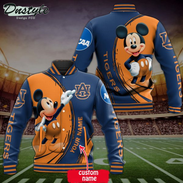 Auburn Tigers Mickey Custom Name Baseball Jacket