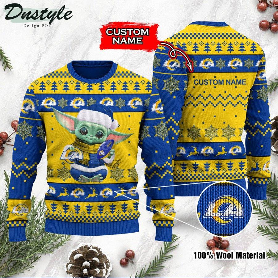 Jacksonville Jaguars Baby Yoda Custom Name Ugly Christmas Sweater