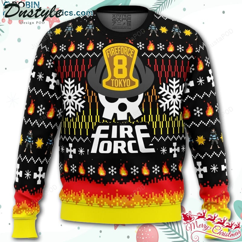 We Didn’t Start the Fire This Christmas Fire Force Ugly Christmas Wool Sweater