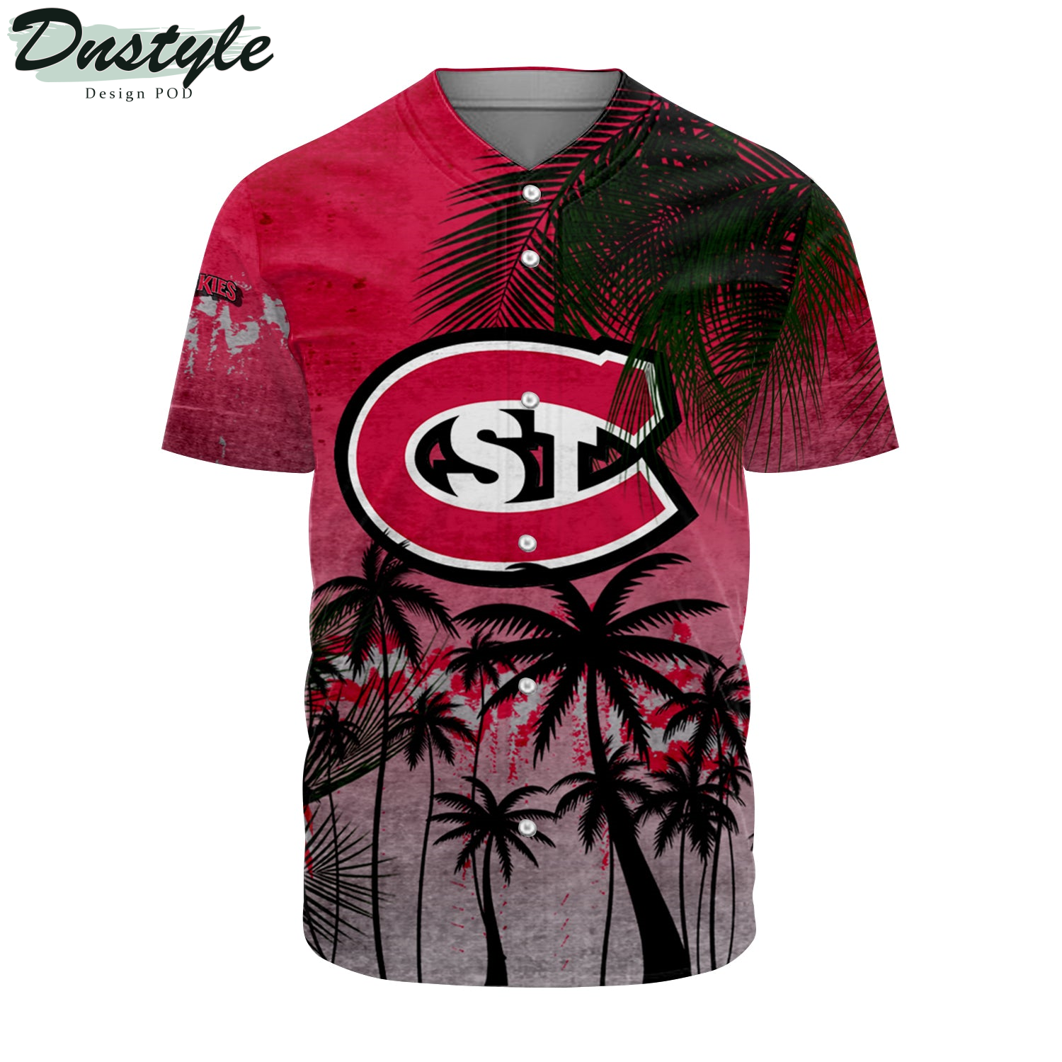 St. Cloud State Huskies Baseball Jersey Coconut Tree Tropical Grunge