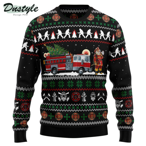 Santa Claus Firefighter Ugly Christmas Sweater