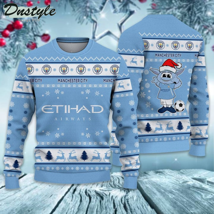 Manchester City F.C santa hat ugly christmas sweater