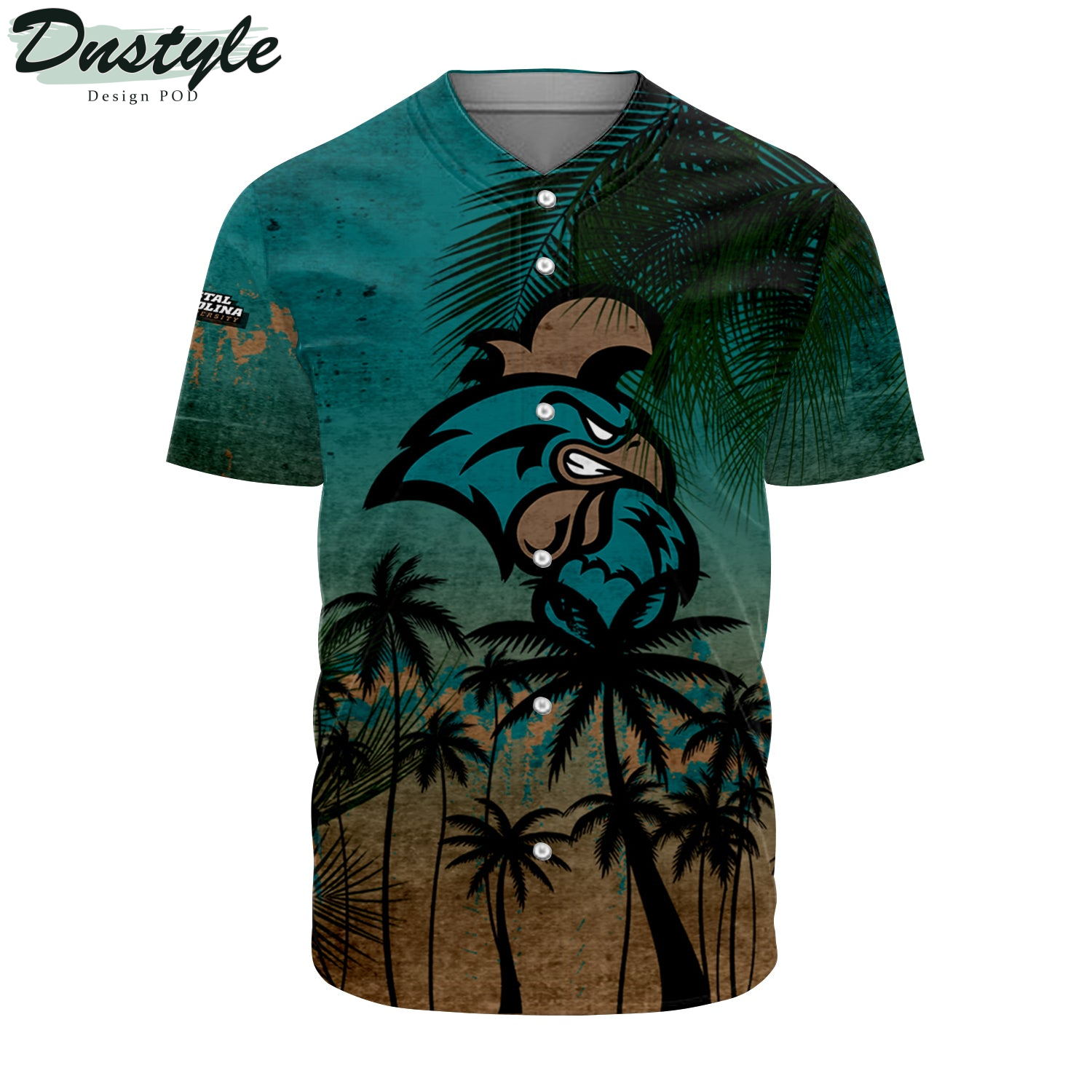 Denver Pioneers Coconut Tree Tropical Grunge Baseball Jersey