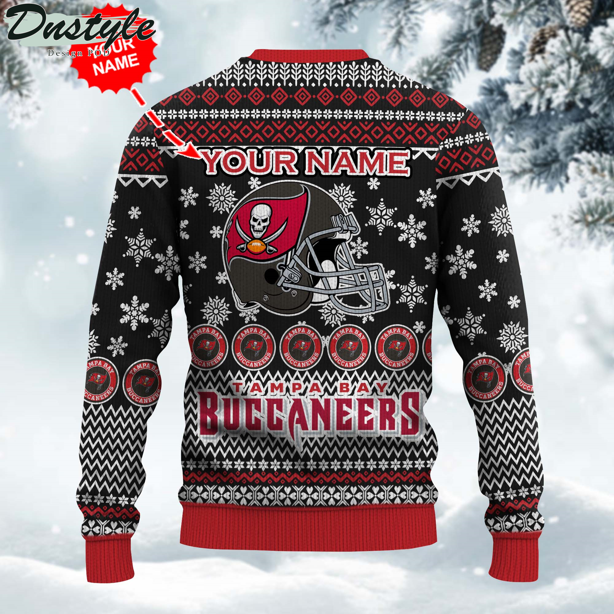 NFL Tampa Bay Buccaneers Ugly Wool Custom Name Sweater
