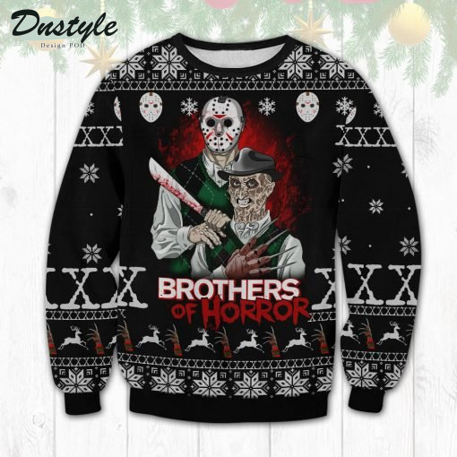 Brothers Of Horror Christmas Jason x Freddy Krueger Christmas Ugly Sweater