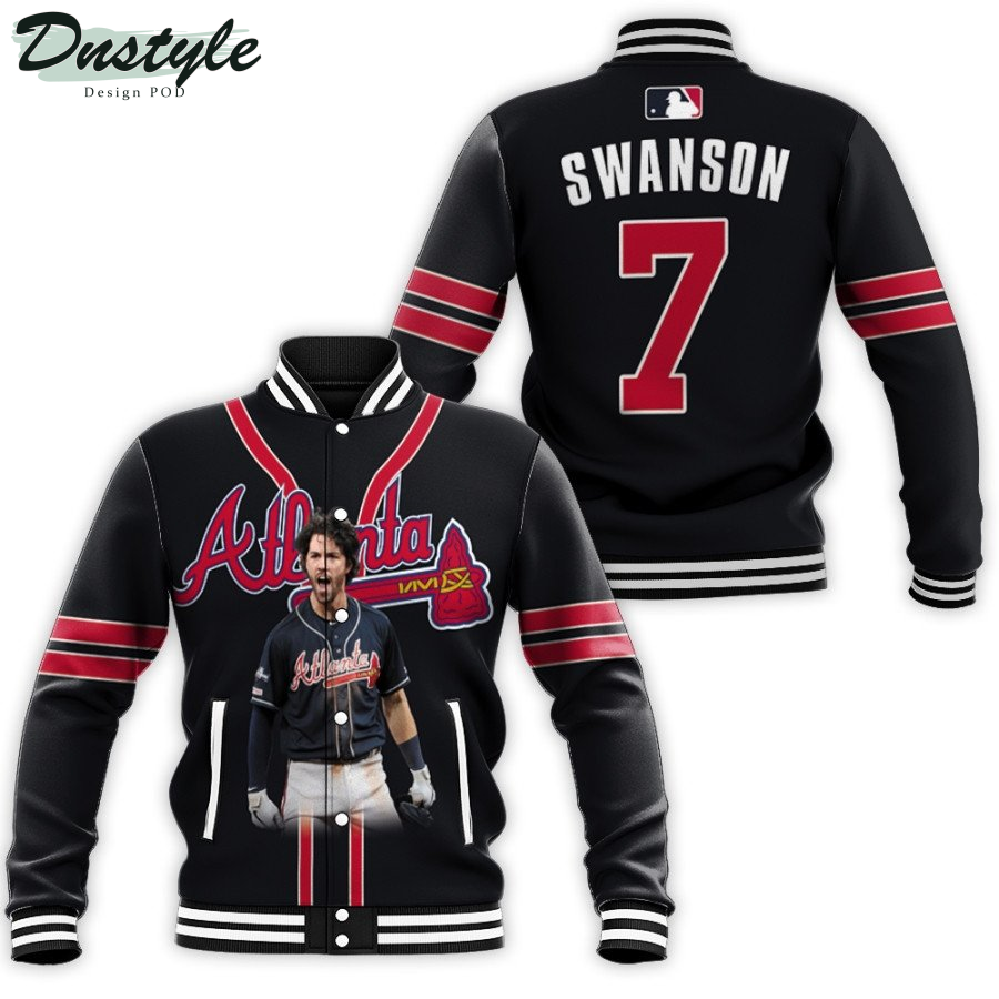 Atlanta Braves Dansby Swanson 7 MLB Great Player Navy Baseball Jacket
