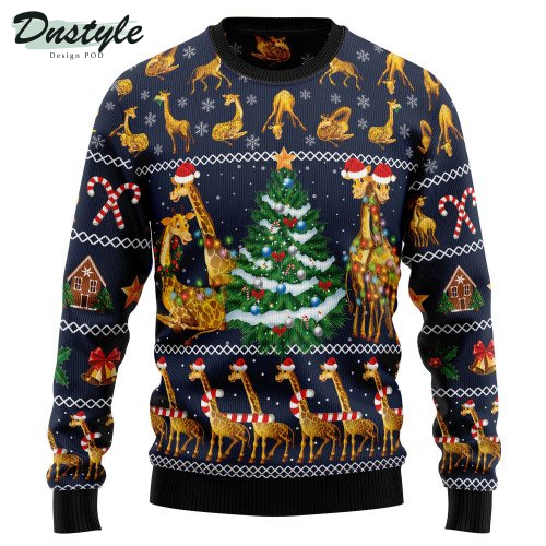 Love Giraffe Ugly Christmas Sweater