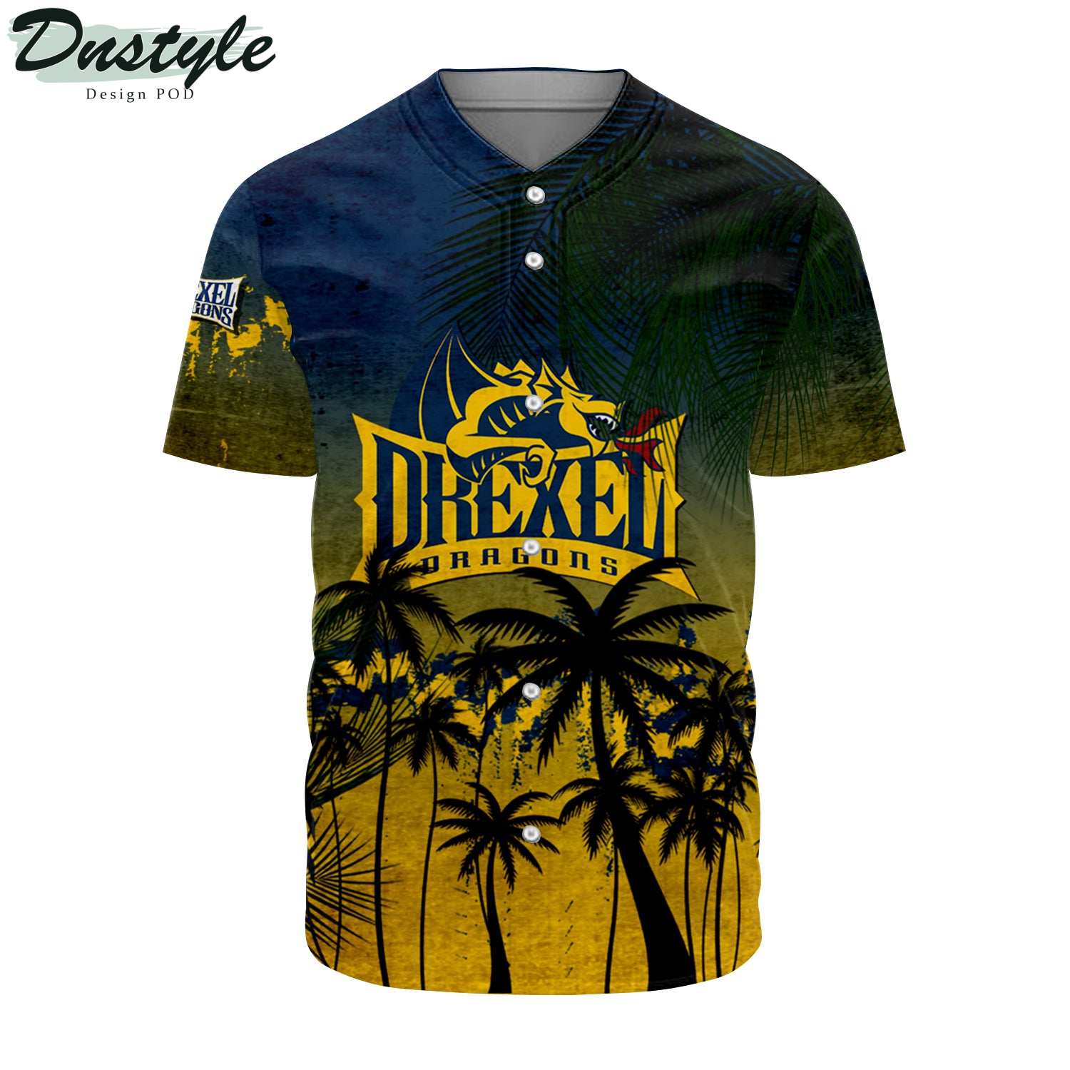 Cornell Big Red Coconut Tree Tropical Grunge Baseball Jersey