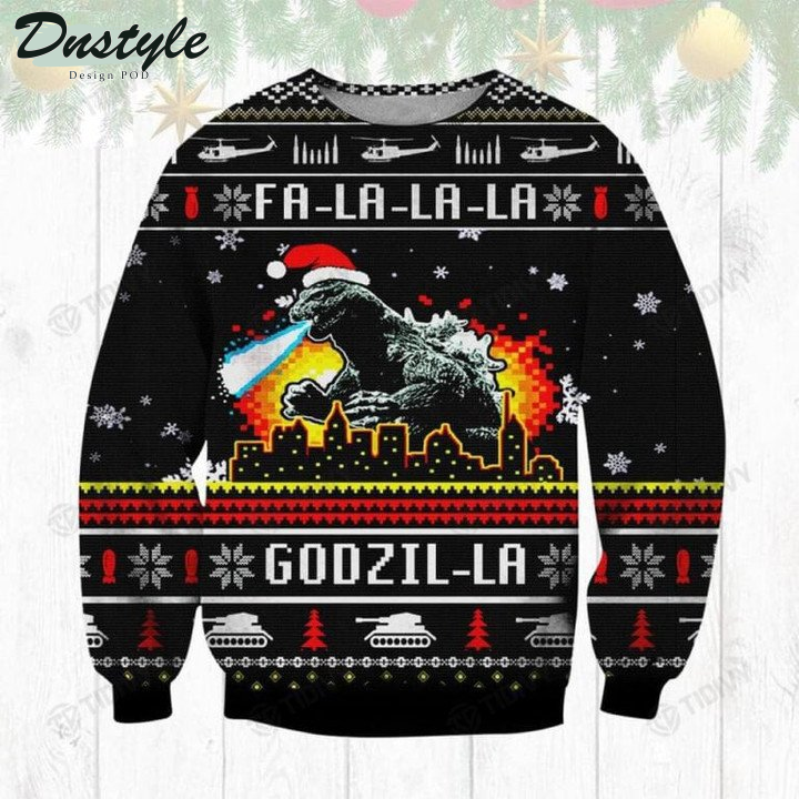 Godzilla Fa-la-la-la-la King Of Monster Ugly Christmas Sweater