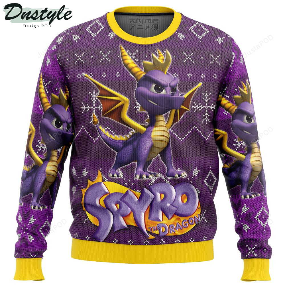 Spyro The Dragon Premium Ugly Christmas Wool Sweater