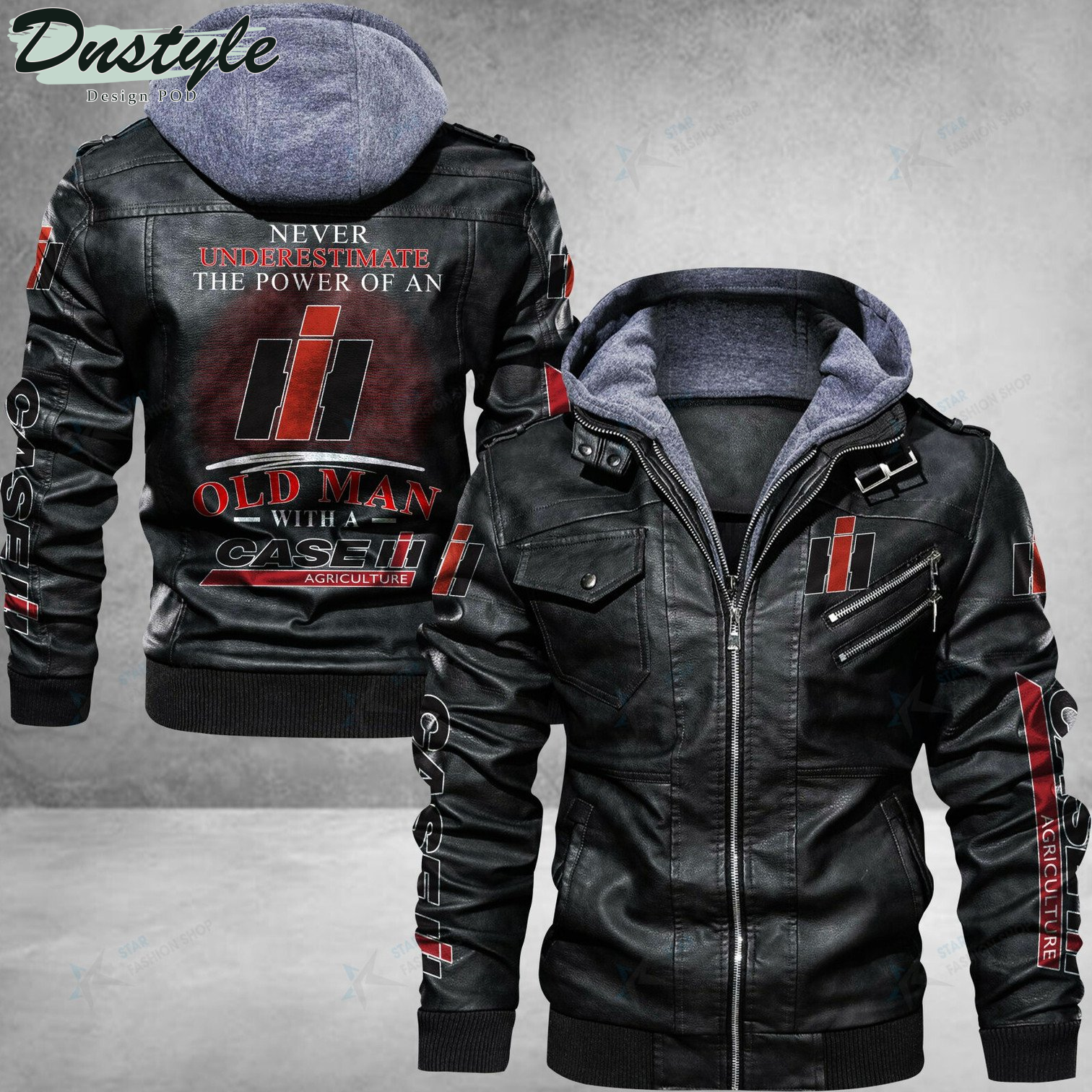 Case IH never underestimate the power of an old man leather jacket