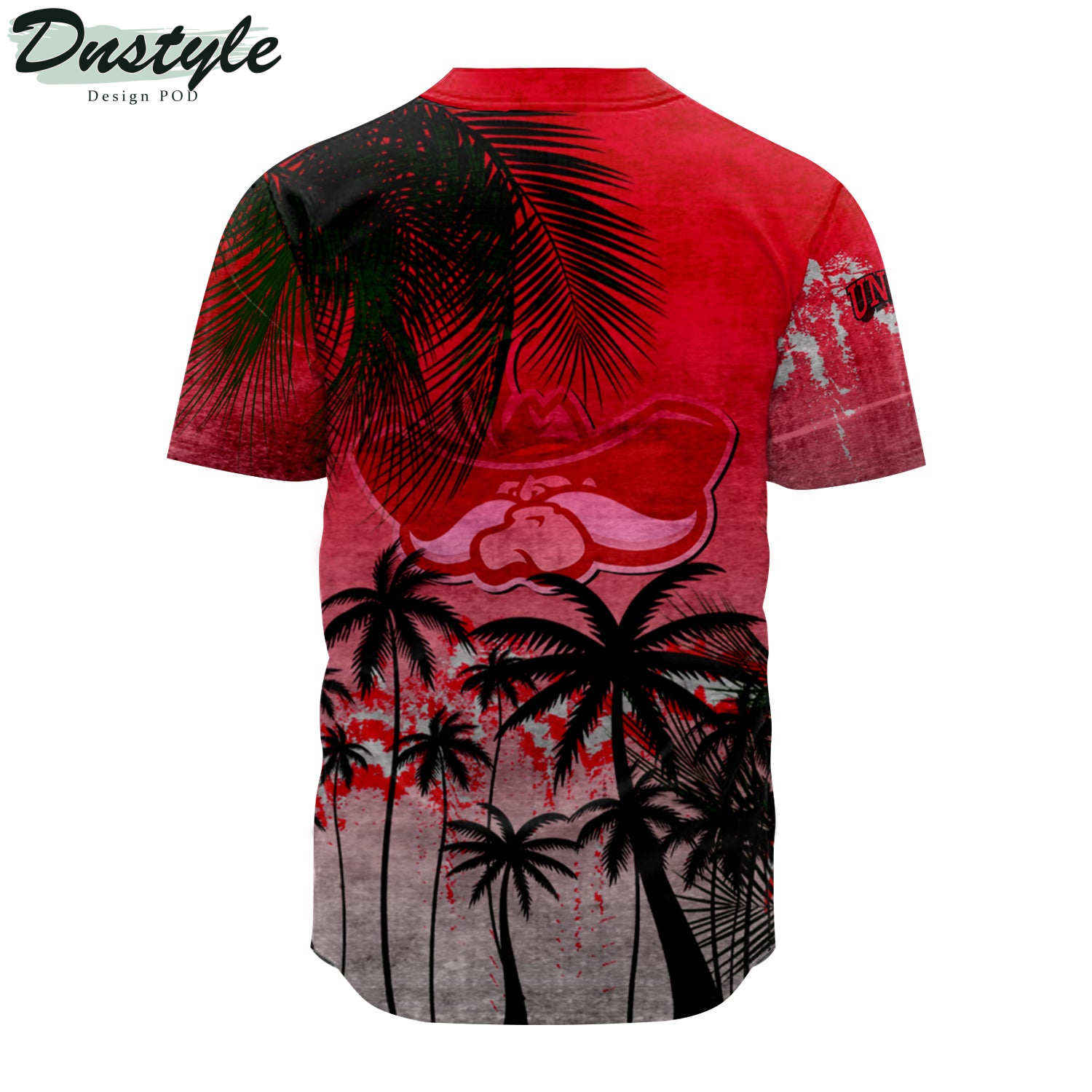 UNLV Rebels Baseball Jersey Coconut Tree Tropical Grunge