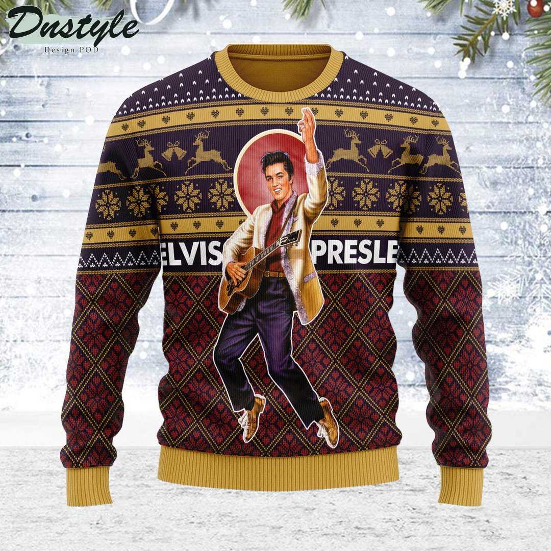 Gearhomie Elvis Presley Christmas Ugly Sweater
