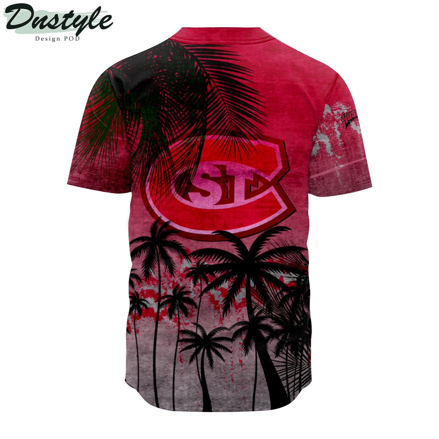 St. Cloud State Huskies Baseball Jersey Coconut Tree Tropical Grunge